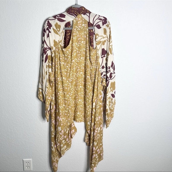 Free People Kimono Top Women One Size Open Front Duster Floral Marley Boho P - Picture 6 of 9
